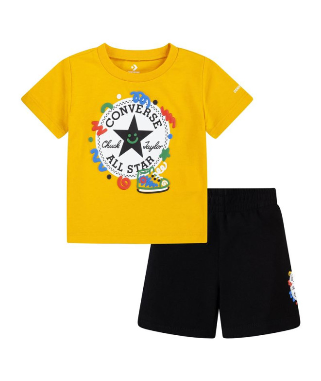 Conjunto Converse Squiggle S/Se+Ft Menino Preto