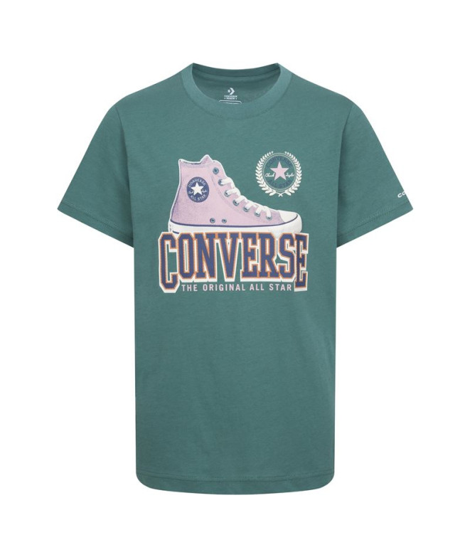 Camiseta Converse Script Sneaker Gfx Sse Niño Verde