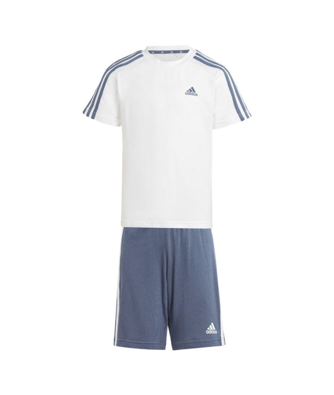 Ensemble adidas 3Bands Enfant Blanc Bleu