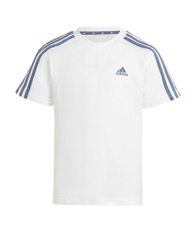 Conjunto adidas 3Bandas Infantil Blanco Azul