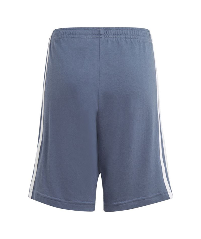 Conjunto adidas 3Bands Infantil Branco Azul