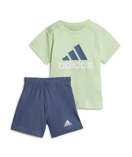 Conjunto adidas Bl Cotton Set Infantil Verde Azul