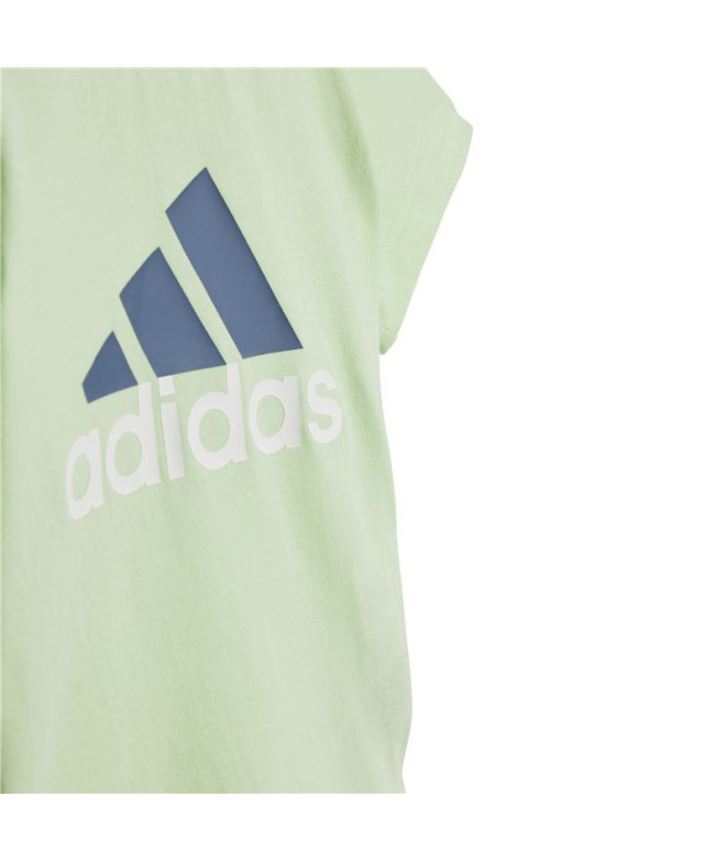 Conjunto adidas Bl Cotton Set Infantil Verde Azul