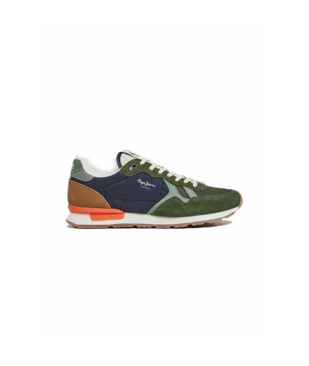 Chaussures Pepe Jeans Brit Mix Homme Vert Kaki Chaussures Pepe Jeans Brit Mix Homme Vert Kaki