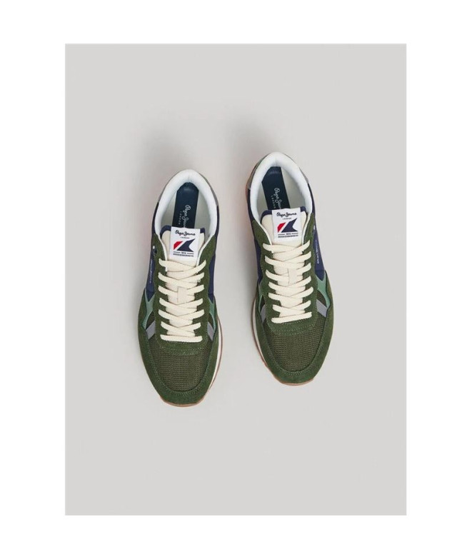Chaussures Pepe Jeans Brit Mix Homme Vert Kaki