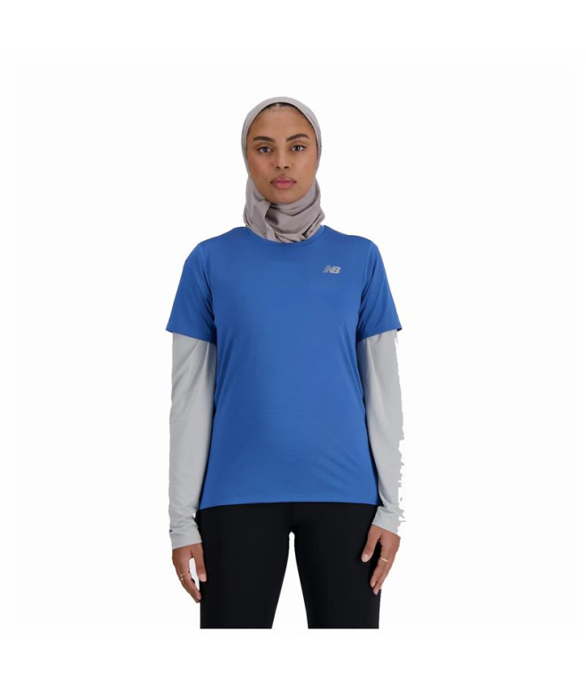 Camiseta New Balance Sport Essentials Mulher Azul