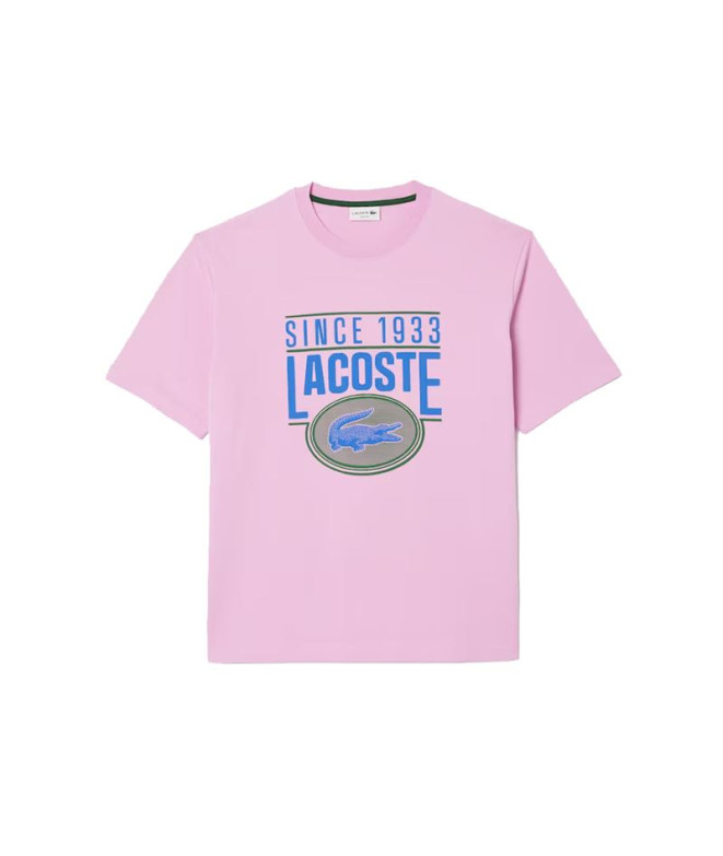 Camiseta Lacoste Cols Roules Homem Rosa