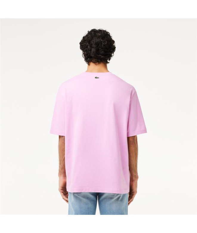 Camiseta Lacoste Colos Rolados Homem Rosa