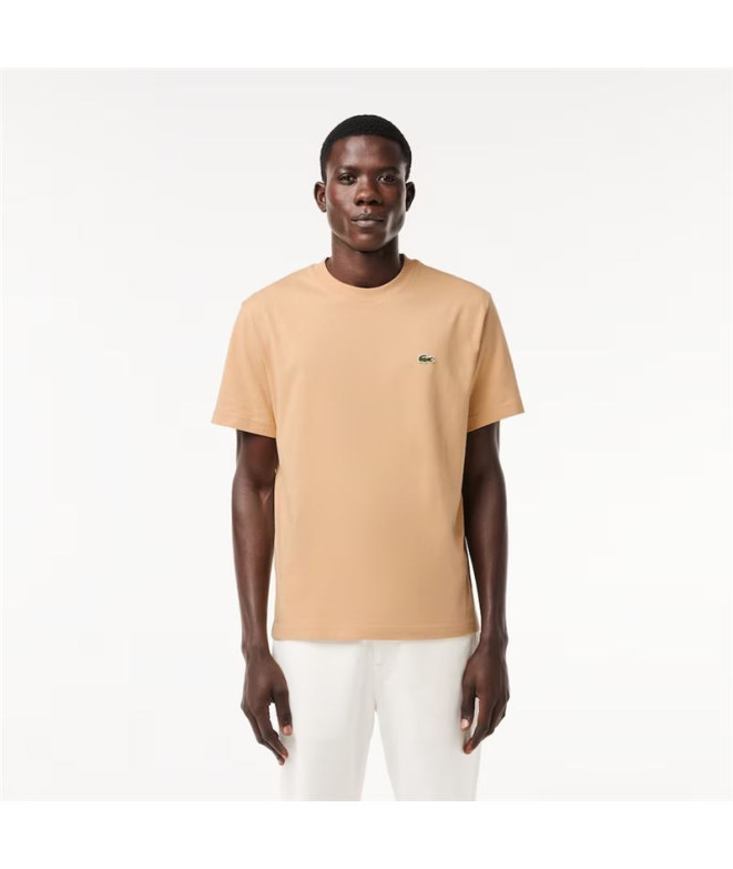Camiseta Lacoste Colos Rolados Homem Salmão