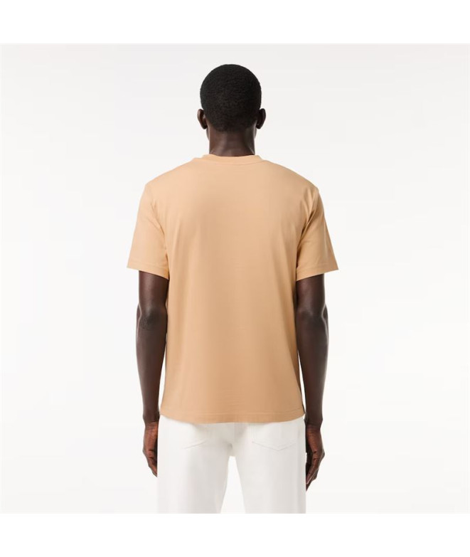 Camiseta Lacoste Colos Rolados Homem Salmão