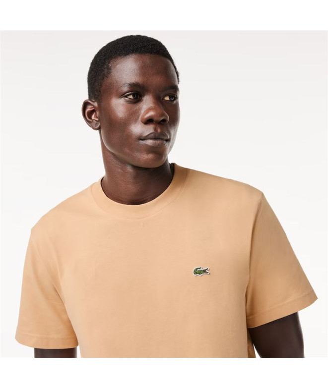 Camiseta Lacoste Colos Rolados Homem Salmão