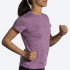 Camiseta de Running Brooks Luxe Mulher Htr Lila