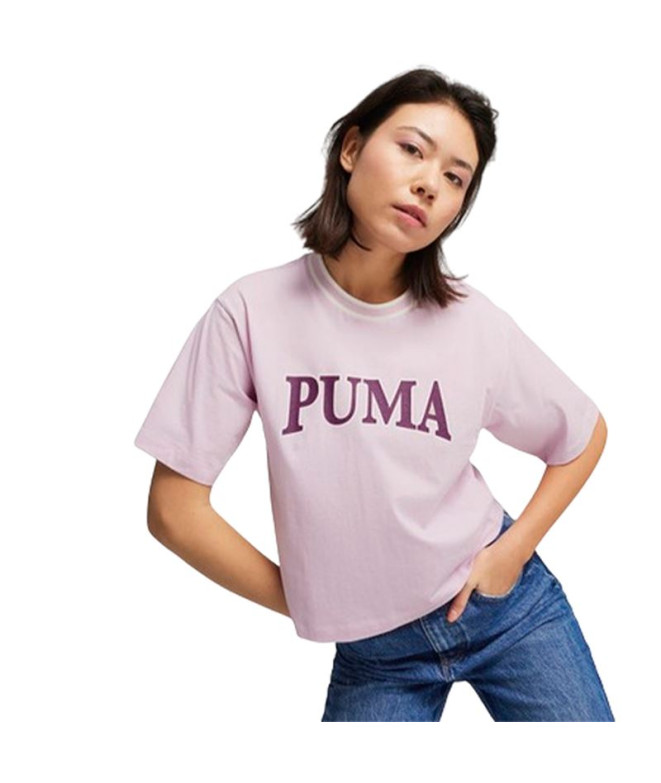 Camiseta Puma Squad Graphic Mulher Lilás