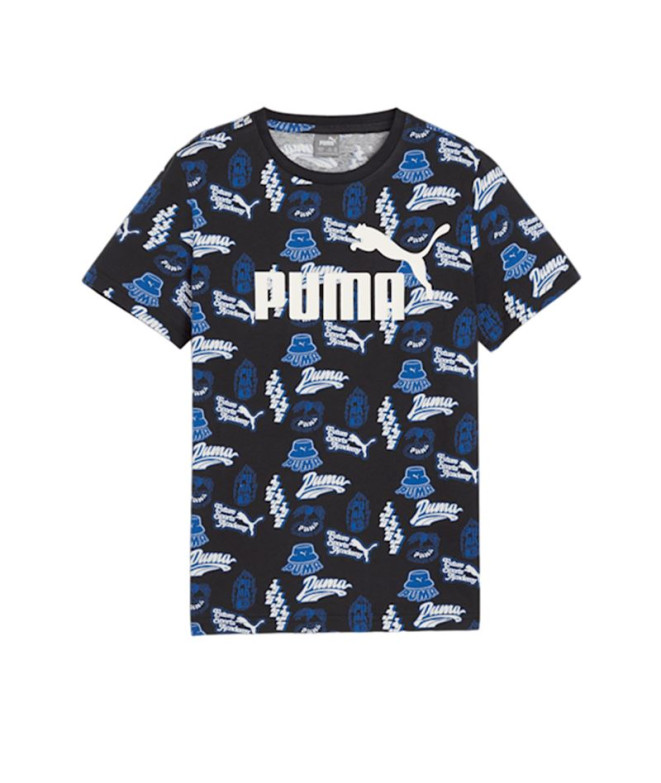 Camiseta Puma ESS+ MID 90s AOP Negro Infantil