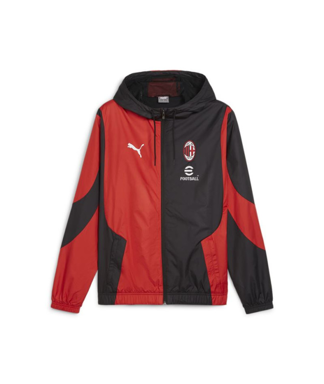 Casaco Futebol por Puma AC Milan Prematch Preto Homem