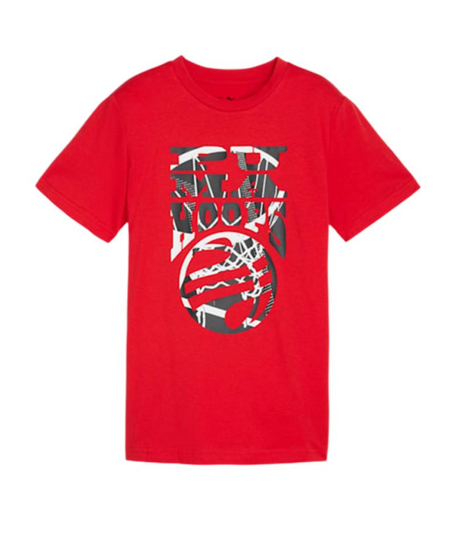 Camiseta Infantil Puma Basketball Blueprint Vermelho