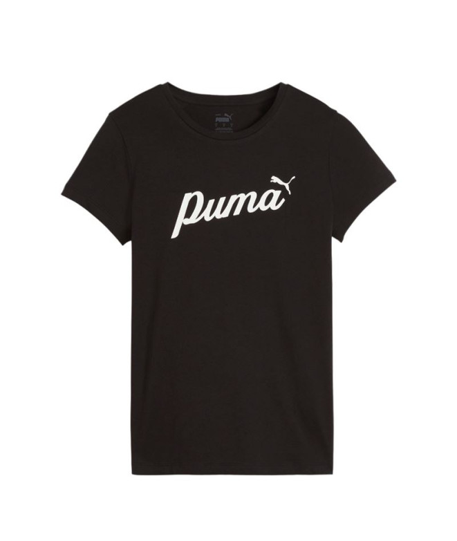 Camiseta Puma Essentials+ Script Mujer Negro