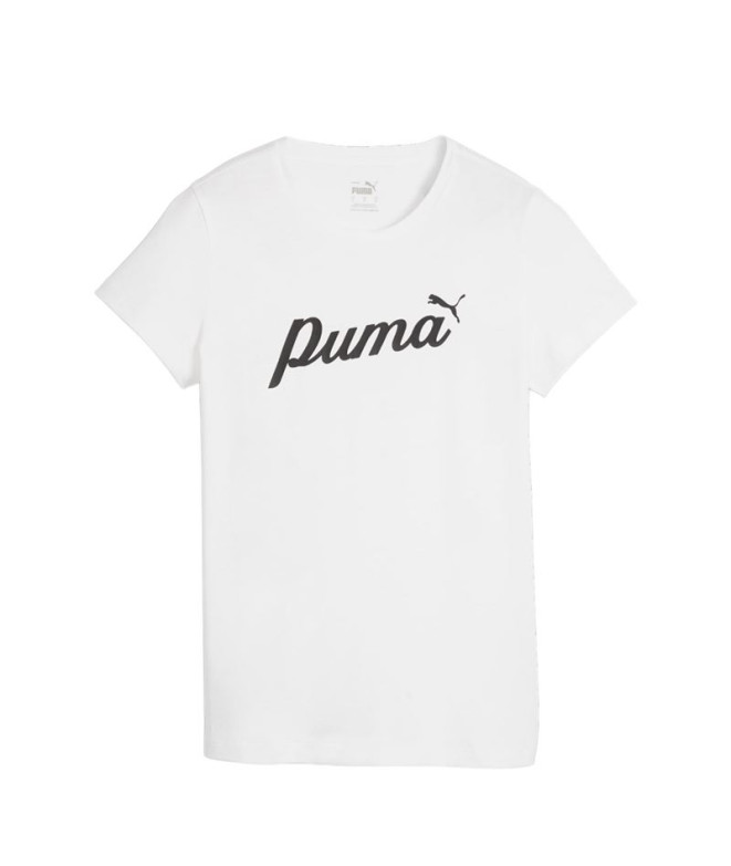 Camiseta Puma Essentials+ Script Blanco Mujer