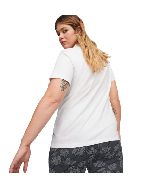 Camiseta Puma Essentials+ Script Branco Mulher