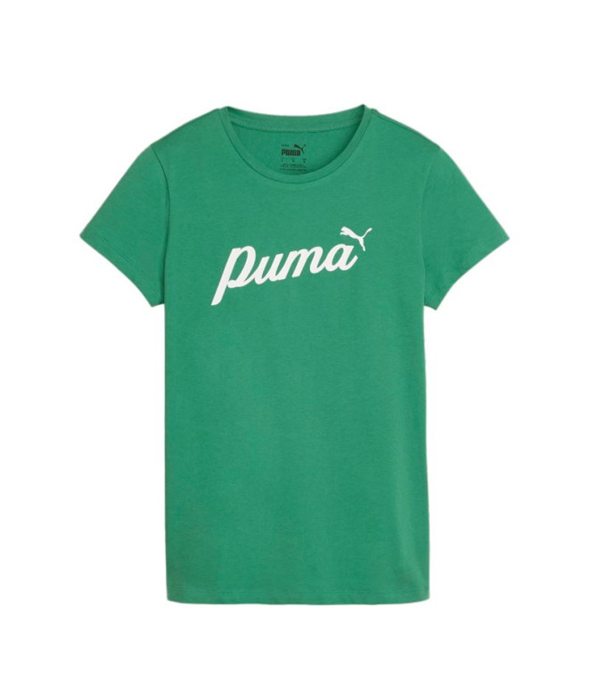 Camiseta Puma Essentials+ Script Mujer Verde