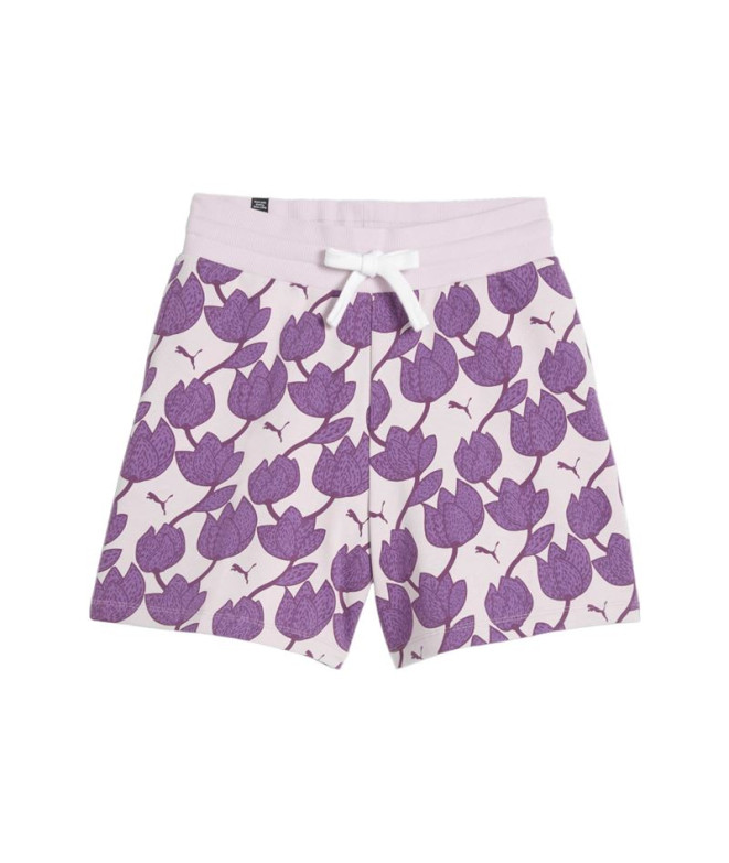 Pantalon Puma Essentials+ Blossom 5" AOP Femme Lilas