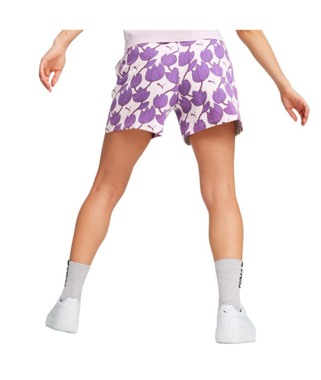Calça Mulher Puma Essentials+ Blossom 5" AOP Lilás