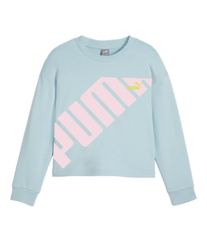 Moletom Infantil Puma Power Crew Turquesa