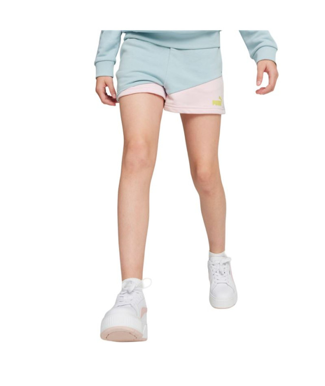 Pantalón Puma Power Colorblock Infantil Turquesa