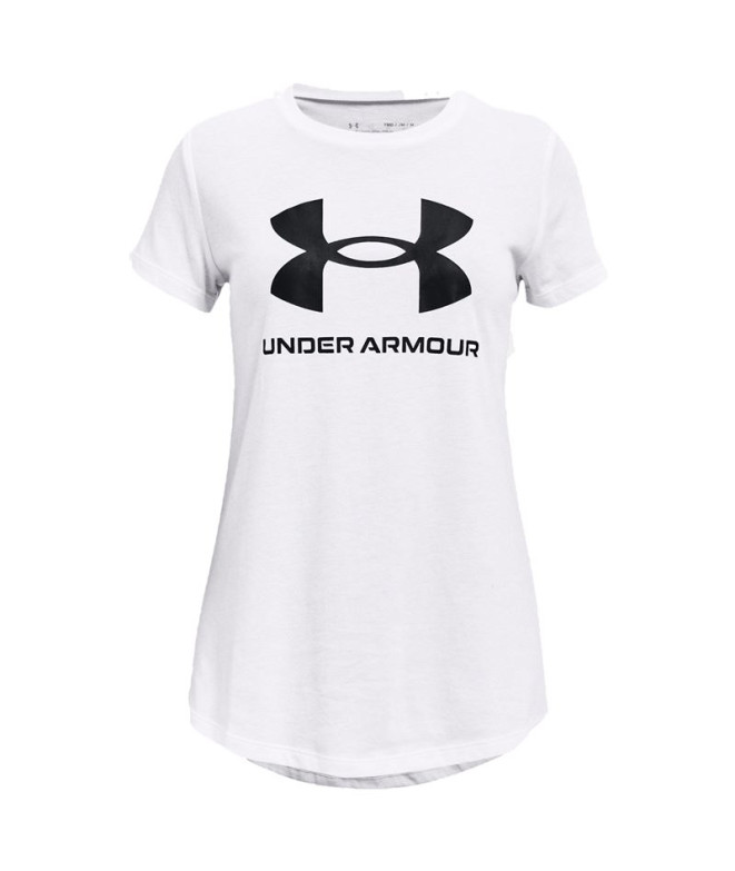 Camiseta de fitness Under Armour Live Sportstyle Graphic Blanco Niña