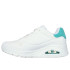 Chaussures Skechers Uno - Pop Back Femme Blanc Bleu