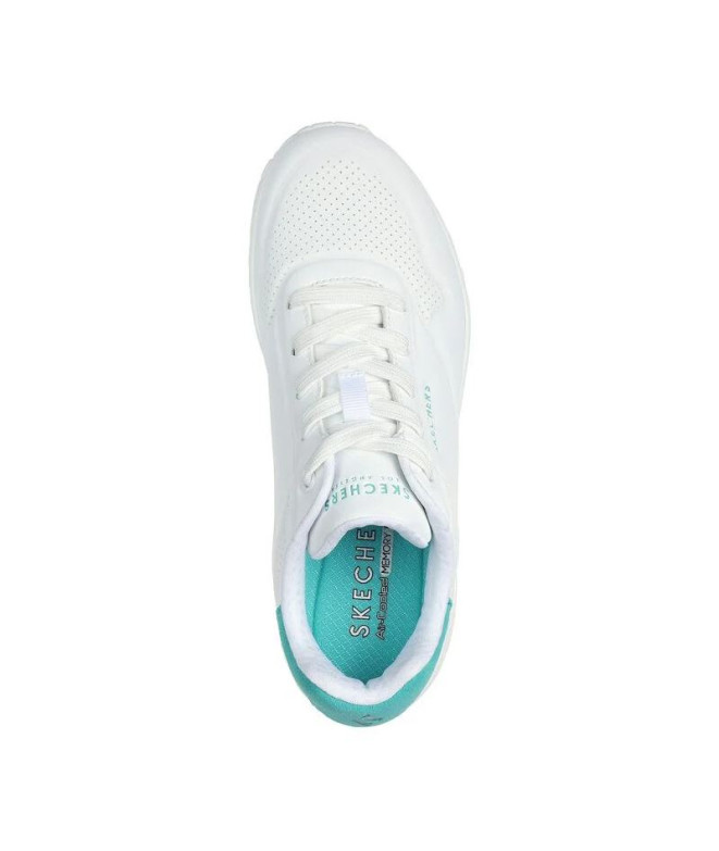 Chaussures Skechers Uno - Pop Back Femme Blanc...
