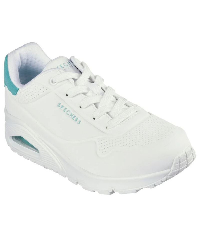 Chaussures Skechers Uno - Pop Back Femme Blanc...