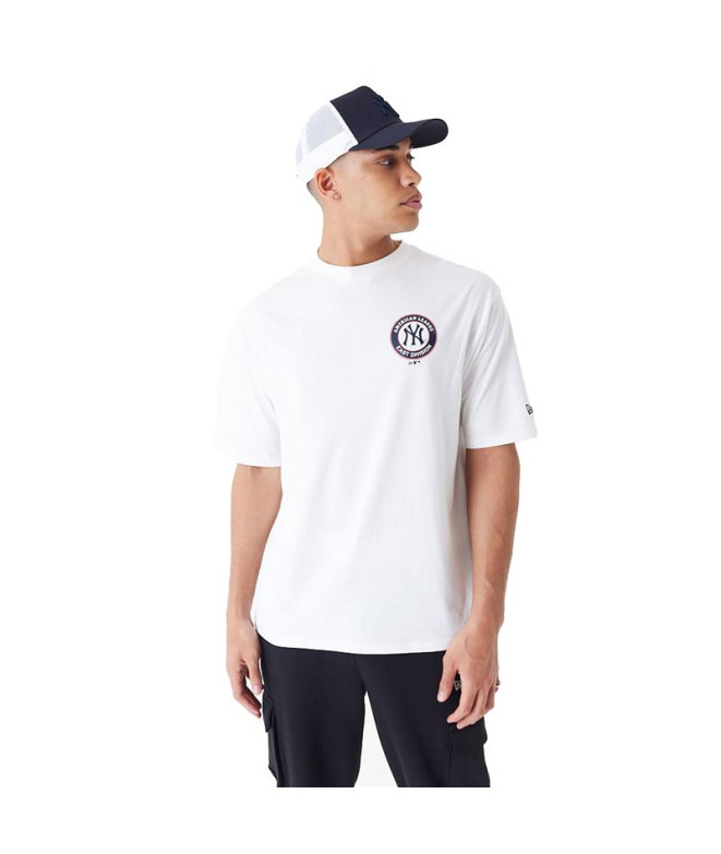 T-shirt New Era Mlb Player Graphc Oversized New York Yankees Blanc Homme