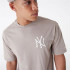 Camiseta New Era Roupa de cama de malha Oversized New York Yankees Bege Unissex