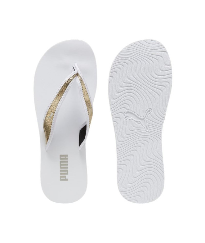 Chanclas Puma Sandy Flip Metallic Blanco Mujer