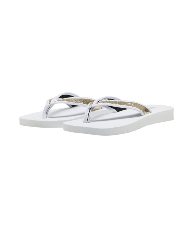 Chanclas Puma Sandy Flip Metallic Blanco Mujer