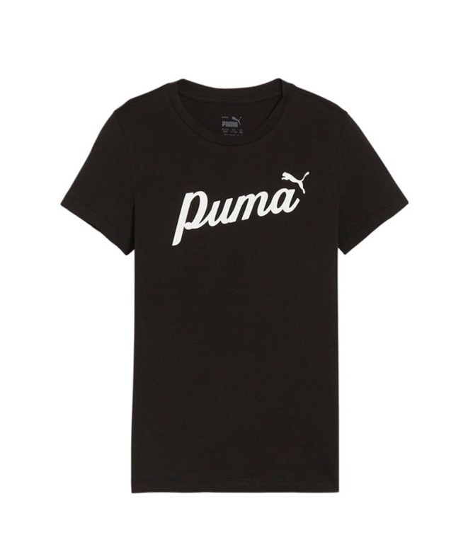 Camiseta Puma Essentials + Script Infantil Negro