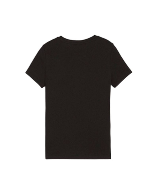 Camiseta Infantil Puma Essentials + Script Preto