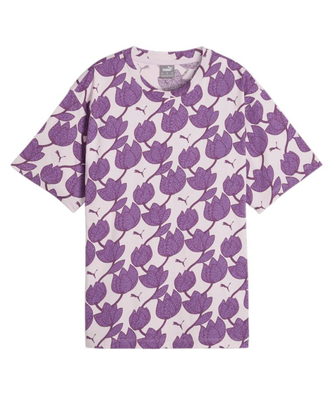 Camiseta Puma Essentials + Blossom AOP Mujer Lila