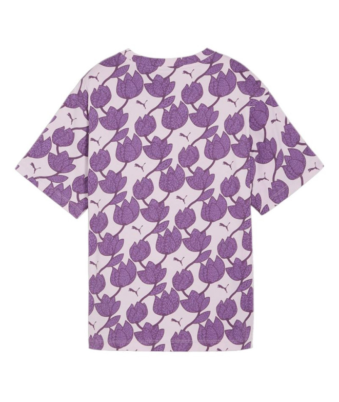 Camiseta Puma Essentials + Blossom AOP Mujer Lila