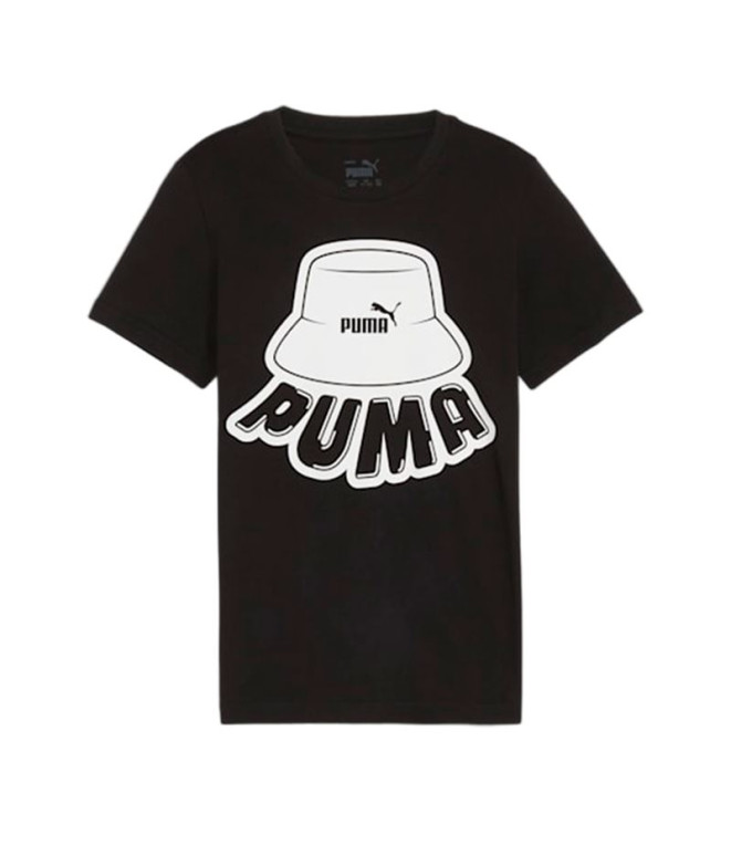 Camiseta Puma Essentials + MID 90s Graphic Infantil Negro