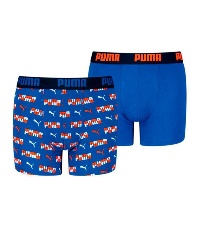 Cuecas Puma Printed 2P Infantil Combinação azul