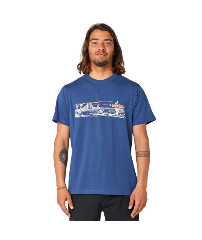 Camiseta Rip Curl Paradise Land Homem Azul-marinho