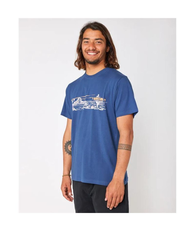 T-shirt Rip Curl Paradise Land Homme Bleu marine