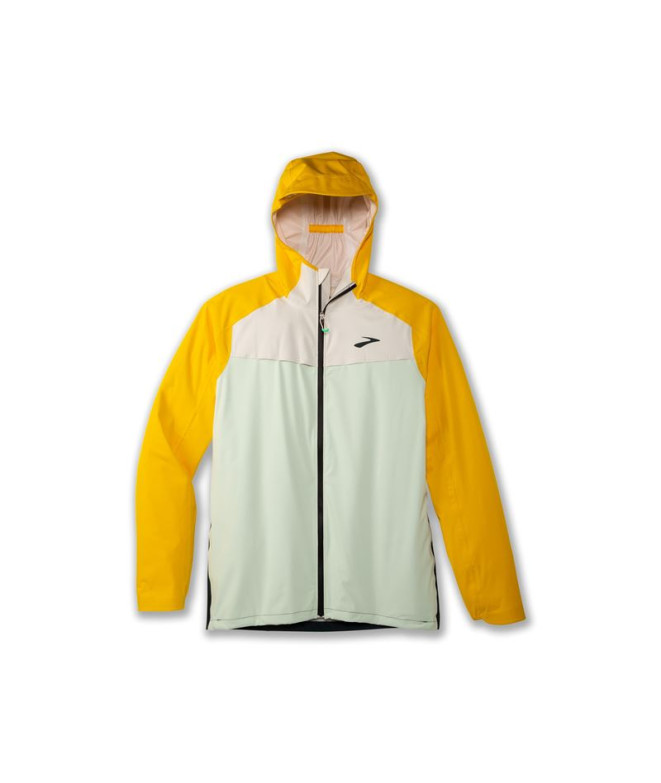 Veste de Running Brooks High Point Waterproof Homme Jaune/Blanc