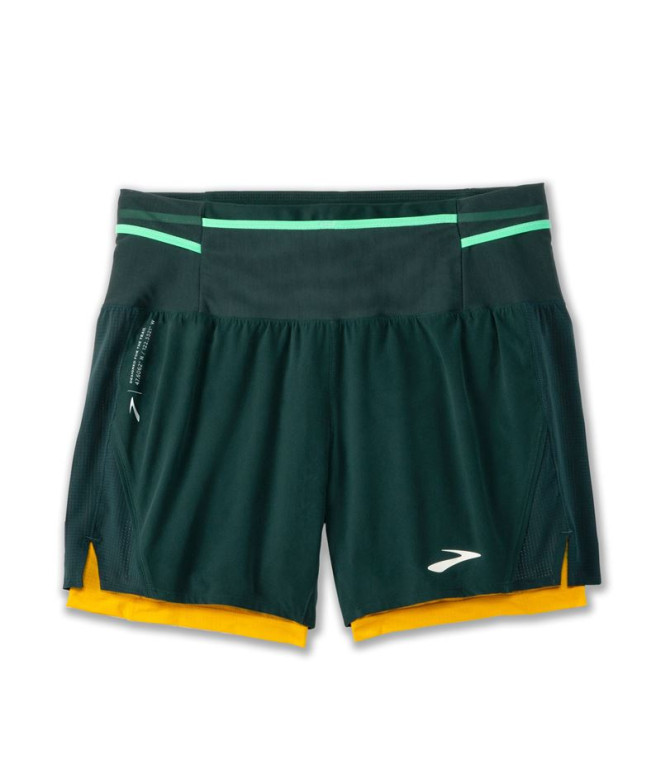 Calça from Running Brooks High Point 5" 2-in-1 Homem Verde