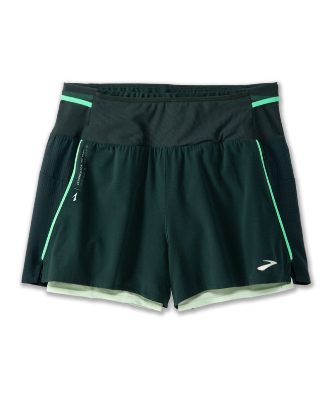 Pantalones de Running Brooks High Point 3" 2-in-1 2.0 Mujer Verde