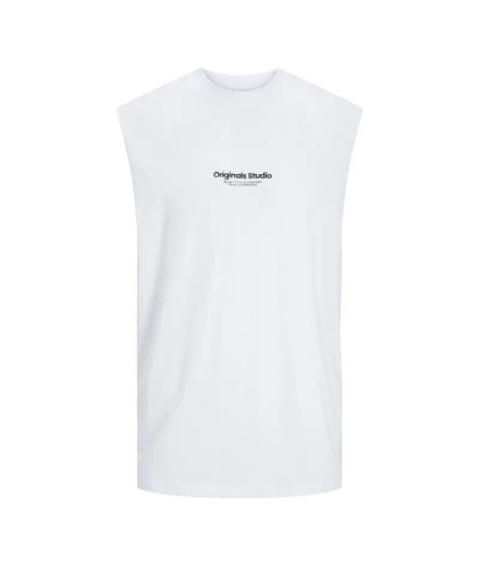 Camiseta Jack & Jones Jovesterbro Seeveless Hombre Blanco Camiseta Jack & Jones Jovesterbro Seeveless Hombre Blanco