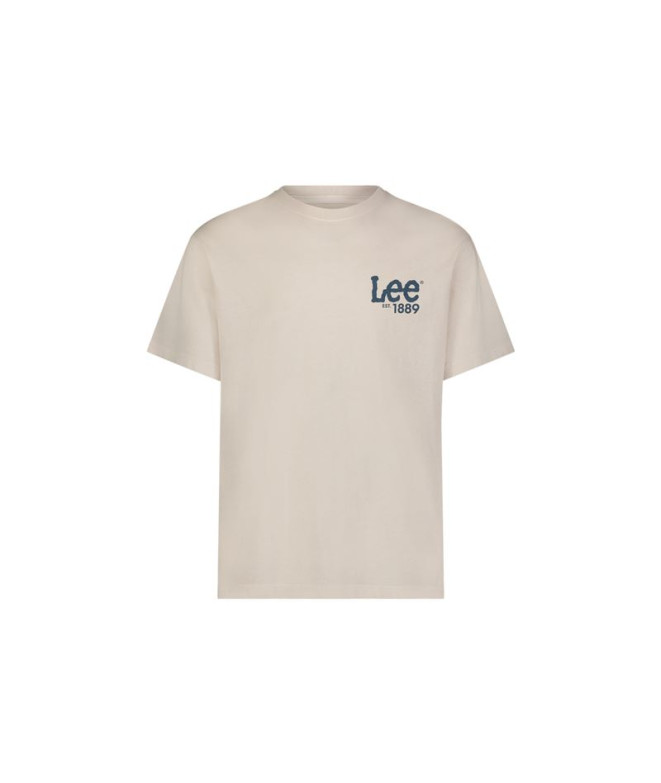 Camiseta Lee Loose Logo Beige Hombre