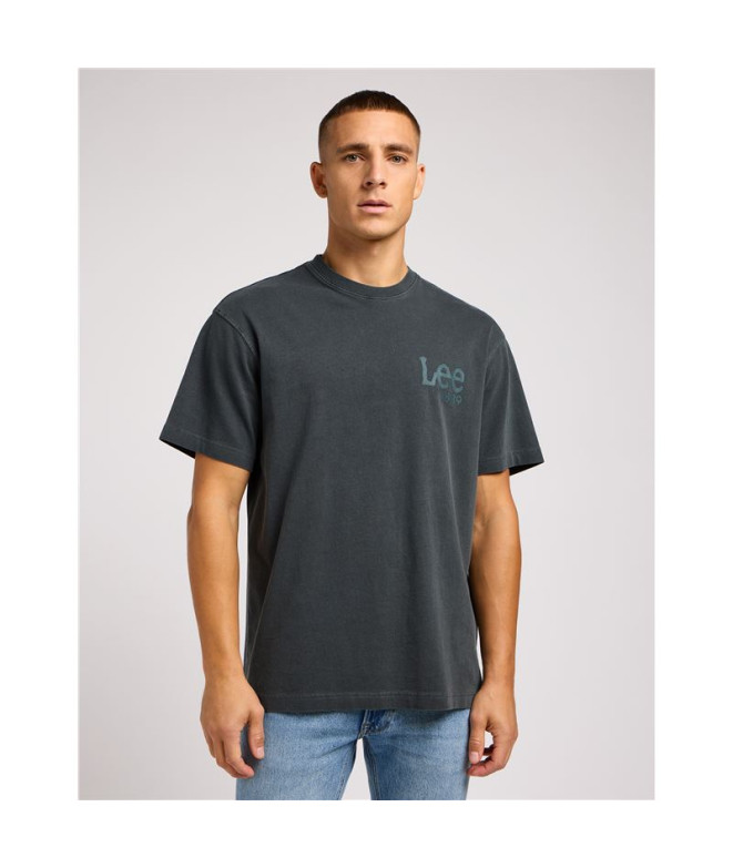 Camiseta Lee Loose Logo Washed Negro Hombre